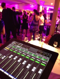 Warnersound using iPads to mix FOH in the audience.